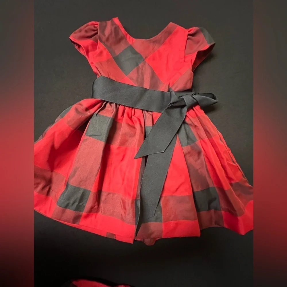 CHRISTMAS RALPH LAUREN SIZE 12 MONTHS TAFFETA DRESS W/COORDINATING DIAPER COVER